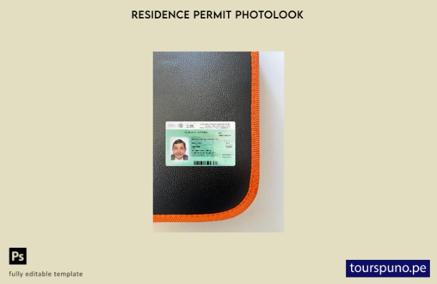 listo para imprimir permiso de residencia en México presente plantilla frontal d